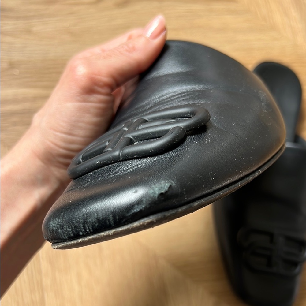 Balenciaga BB Cosy Black Leather Mules 36 - Picture 9 of 16